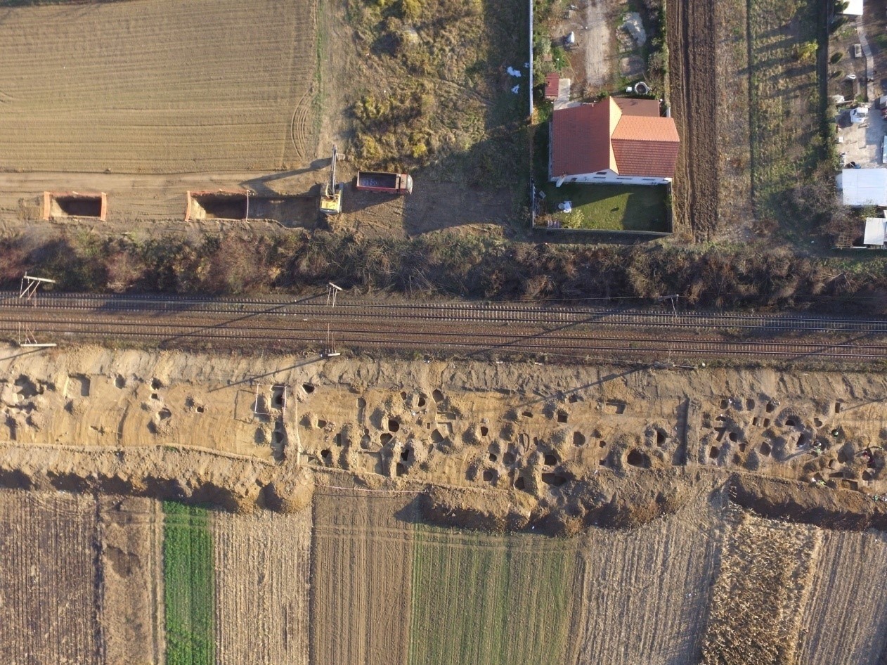 Location of the railway works and the archaeological site