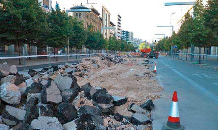 Demolition of the road