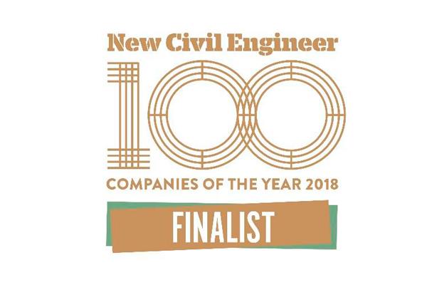 Finalista da FCC Construction das  100 empresas do ano de 2018  prêmios da revista New Civil Engineer
