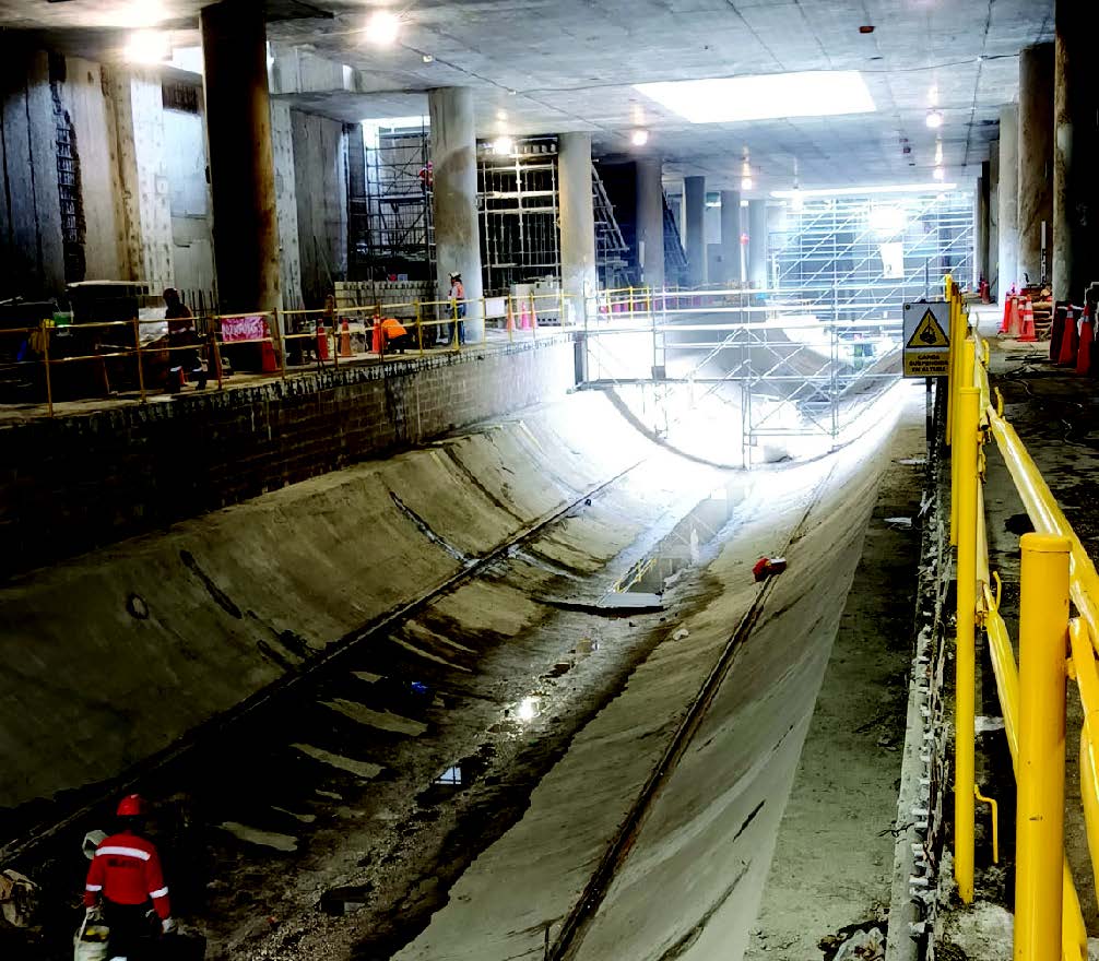 Losa de fondo del Metro de Lima (Perú)