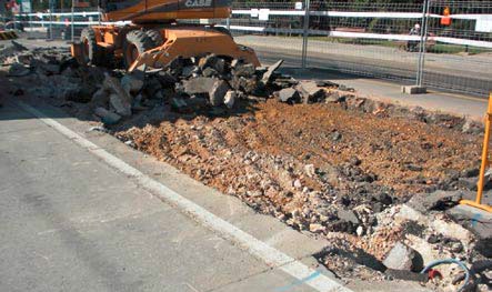Demolition of the road