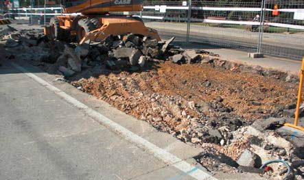 Demolición del pavimento.