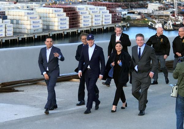 El ex Vicepresidente Joe Biden visita el proyecto Gerald Desmond bridge, ejecutado por FCC Construcción