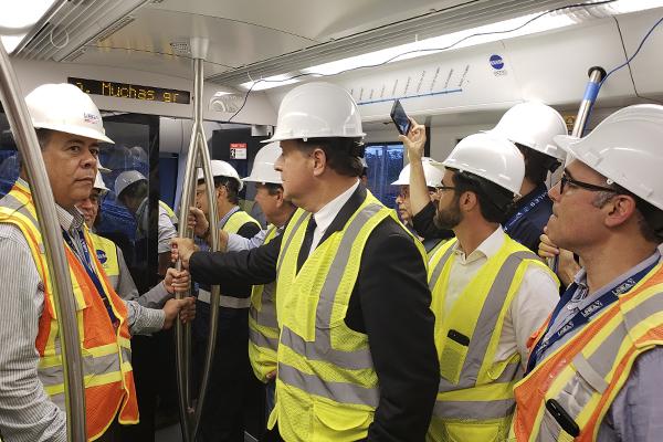 The President of Panama makes the first train journey of the Metro Line 2 project