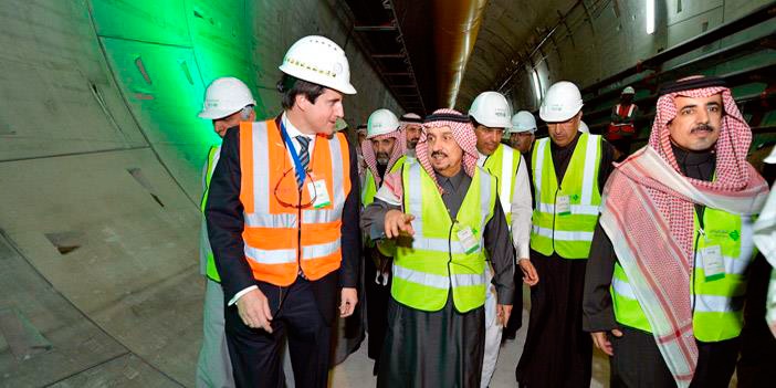 El príncipe Faisal visita el túnel de la línea 5 del metro de Riad, proyecto liderado por FCC
