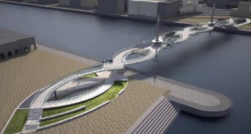 Walkways in Lusail, Qatar, at 75% completion