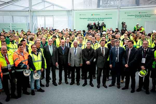 El Presidente de Portugal y el Ministro de Medio Ambiente de Portugal, visitan Complejo Hidroeléctrico Tâmega acompañados por el presidente de Iberdrola y el director de España, Portugal y área industrial de FCC Construcción
